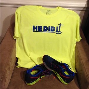 Blue on Lime Green T-Shirt