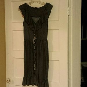 Black and white dress with ruffle