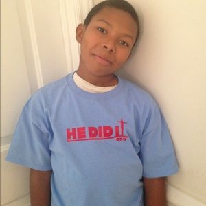 Red on Baby Blue T-shirt