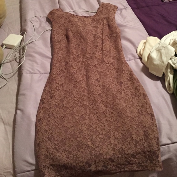 Tan lace dress