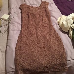 Tan lace dress