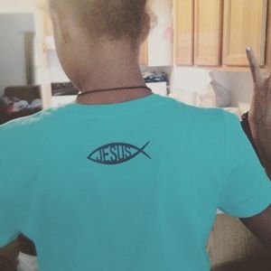 Black on Teal T-Shirt