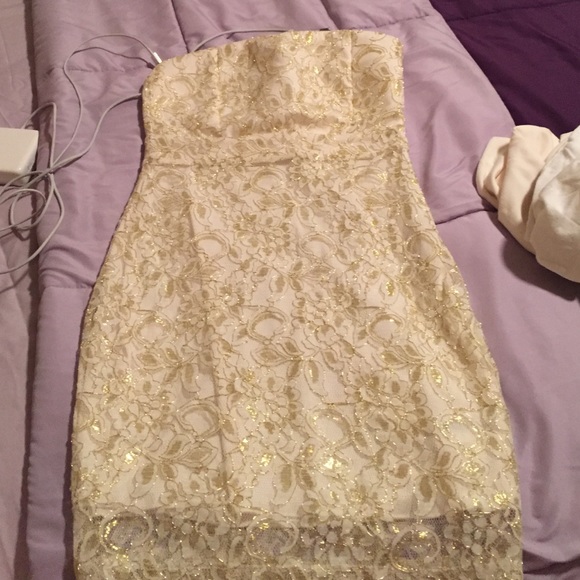 White and gold dress