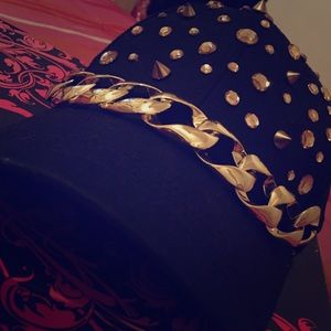Black and Gold Studded Hat