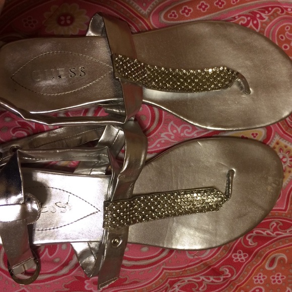 GUESS Silver Sandal Shoes - Picture 1 of 2