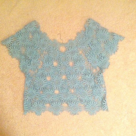 Blue lace top