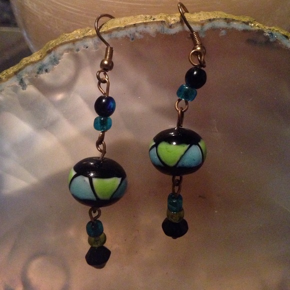 Boho bead earrings - Picture 2 of 2