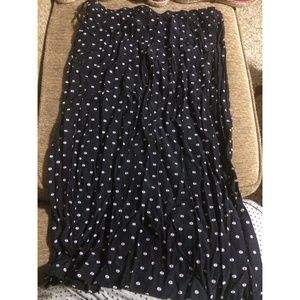 Vintage black skirt with white polka dots