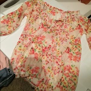 Floral half sleeve top