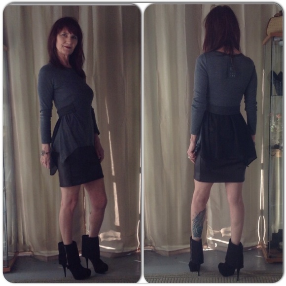 Dresses & Skirts - NEW BLACK & GRAY FLOUNCE TOP