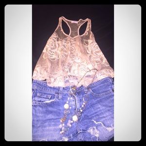 Sheer Glittery Gold Top