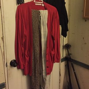 2 scarves and a cardigan