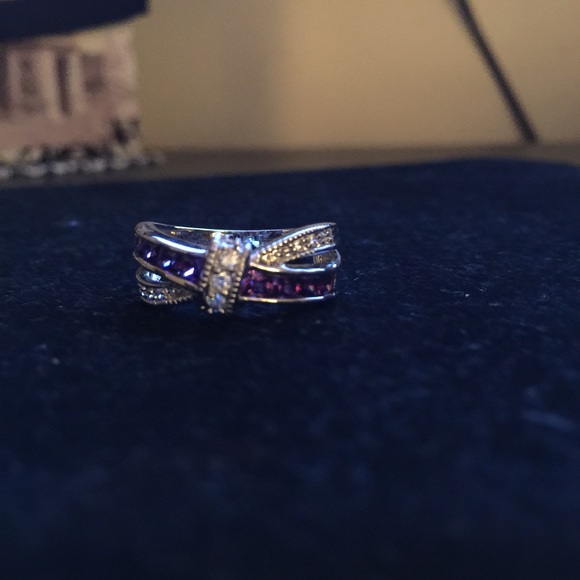 💜Amethyst and Crystal💜 ring - Picture 3 of 3