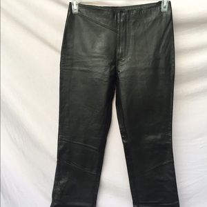 Guess boot cut black leather pants