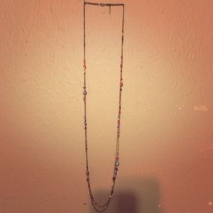 Double layer multi colored necklace