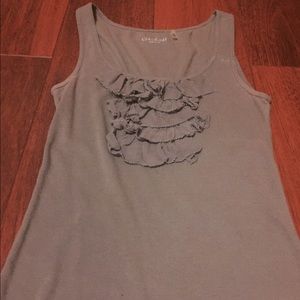 Grey ruffle tank top