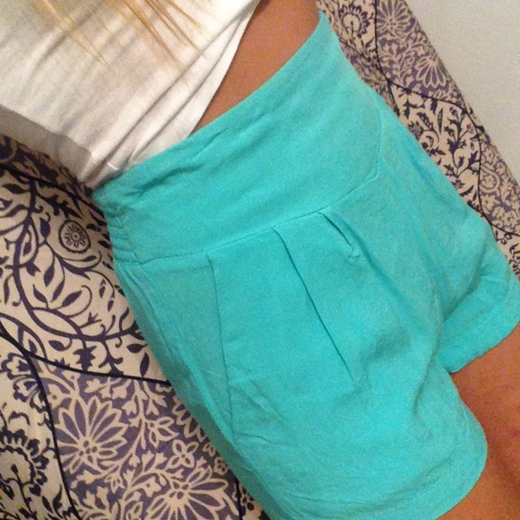 Turquoise Fabric Shorties