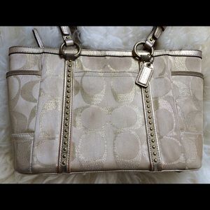 Authentic Gold Coach Bag