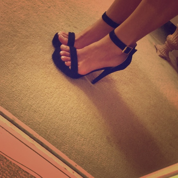 Black Ankle and Toe Strap Super High Heels