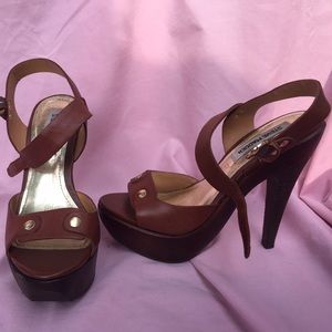 Steve Madden cognac stiletto sandals