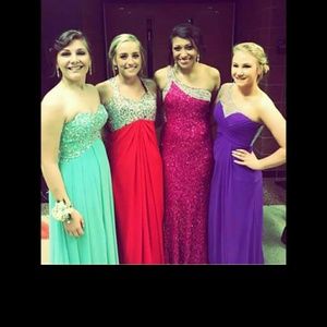 Mint green prom dress