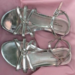 Isaac Mizrahi silver sandals