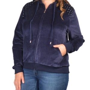 Plus size front zipper hoodie