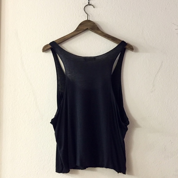 Black Cropped Tank Top. Size Small. British Flag. - Picture 2 of 4