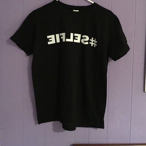 Backwards, #SELFIE graphic design tee