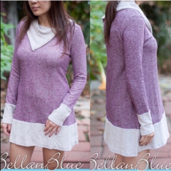 XX The STELLA terry dress - PLUM/GREY - Picture 3 of 4