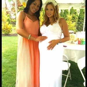 Destination maternity white maxi dress