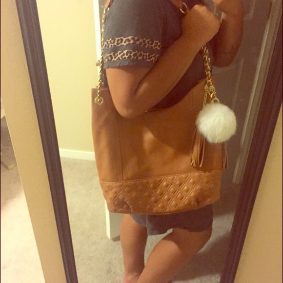 Accessory for purse - white little fur ball
