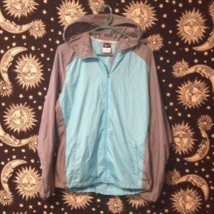 Nike light blue wind breaker