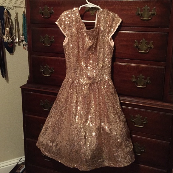 Champagne sequin dress
