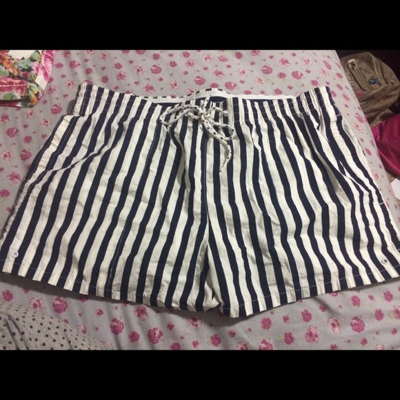 Vintage styled striped swim trunks/shorts