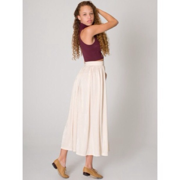 American Apparel long accordion pleat skirt
