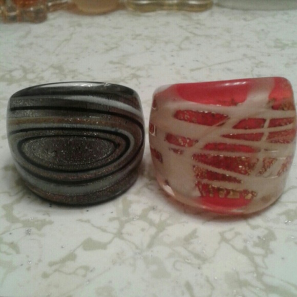 Large Beautiful Glass Handmade Rings - Picture 3 of 4