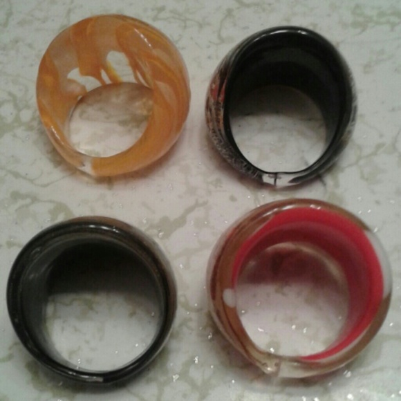 Large Beautiful Glass Handmade Rings - Picture 4 of 4