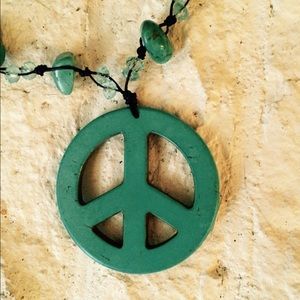 Peace Sign Necklace and Earrings
