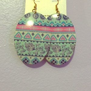 Earrings tribal print