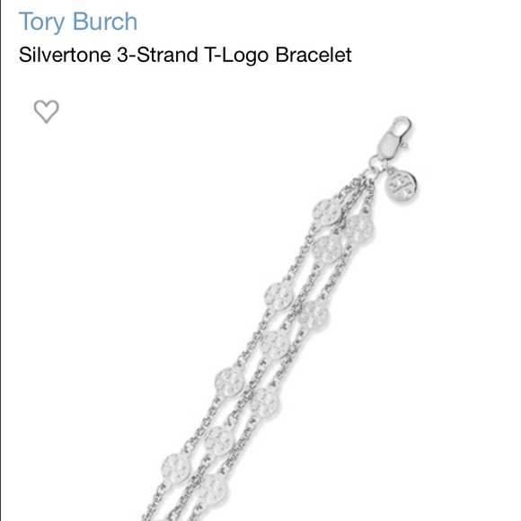 Tory Burch Logo Bracelet silvertone