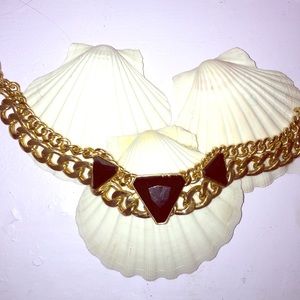 Gold n black necklace