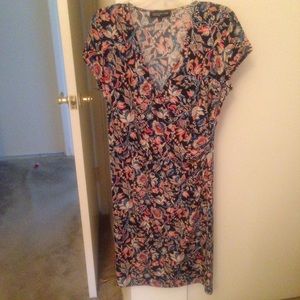 Patterned Jones New York Faux Wrap Dress