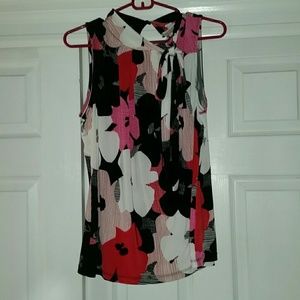 Red black white and pink shirt