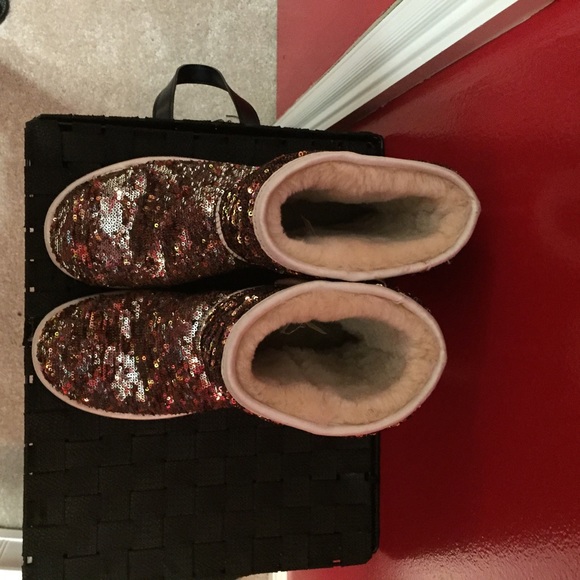 Brown/silver sequined UGG boots. - Picture 3 of 3