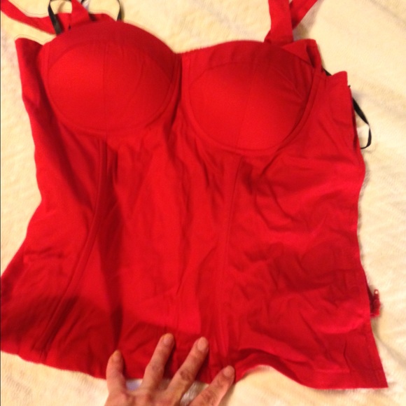 Sexy red bustier top