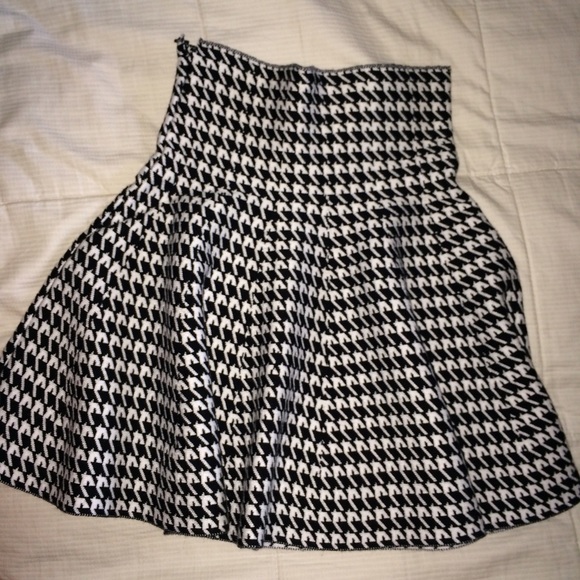 Black and white checkered skirt