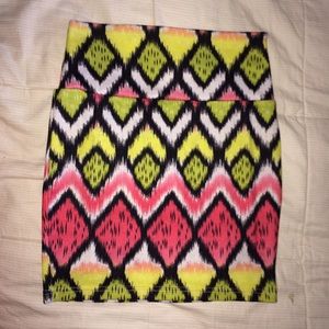 Tribal neon pencil skirt