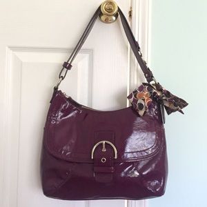 Authentic Purple Coach Over the Shoulder Purse