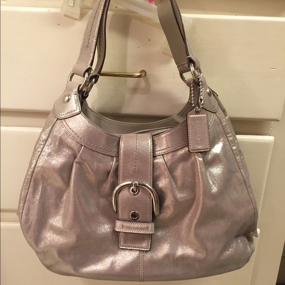 Metallic coach purse